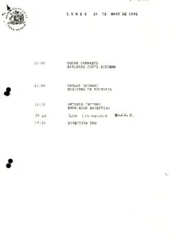 Programa lunes 25 de mayo de 1992