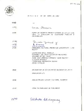 [Agenda] Martes 20 de abril de 1993