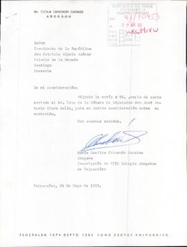 [Carta de la abogada Cecilia Chinchon dirigida al Presidente Patricio Aylwin]