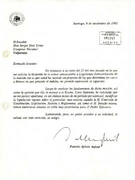 [Carta de respaldo al senador Hernán Bosselín Correa]