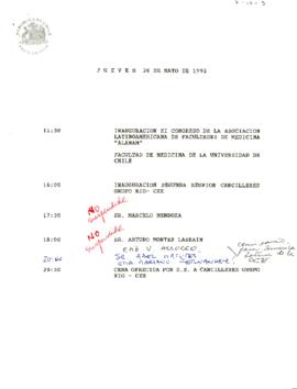 Programa jueves 28 de mayo  de 1992