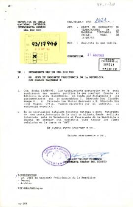 [Carta de Sindicato de trabajadores de la empresa Portuaria de Chile].