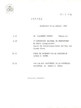 Agenda del 29 de Agosto de 1990.