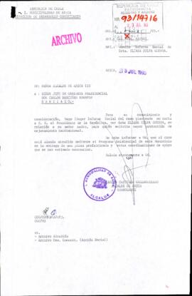 [Oficio Ord.  N° 1434 de Alcalde de Arica (s), remite informe social]