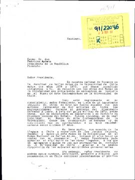 [Carta de Fundación Salvador Allende sobre pinturas que se custodian en el Museo de Arte Contemporáneo]