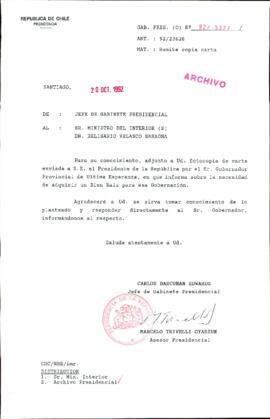[Carta del Jefe de Gabinete de la Presidencia a Ministro (S) del Interior]