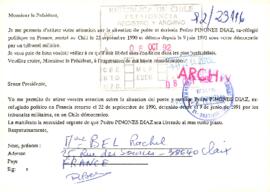 [Carta de ciudadana francesa por situación de preso político]