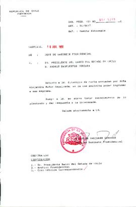 [Envío de fotocopias a Sr. Presidente del Banco del Estado de Chile D. Andrés Sanfuentes Vergara]