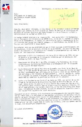[Carta del Intendente de la II Región dirigida al Presidente Patricio Aylwin, referente a demandas de la Unión Comunal de Juntas de Vecinos de Antofagasta]