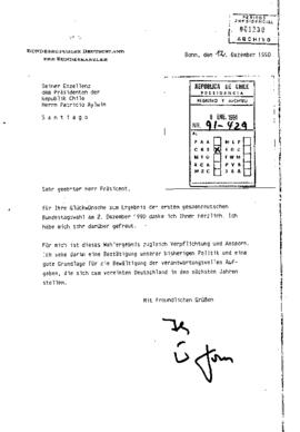 [Carta del Canciller de la Republica Federal Alemana al Presidente Aylwin].
