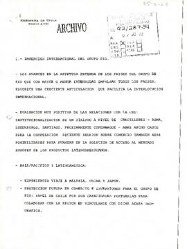 [Carta de Embajada de Chile en Argentina respecto a la VI cumbre presidencial del grupo de Rio].