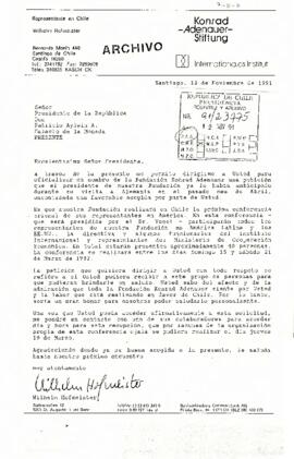 [Carta de la Fundación Konrad-Adenauer-Stiftung al Presidente de la República solicitando que rea...