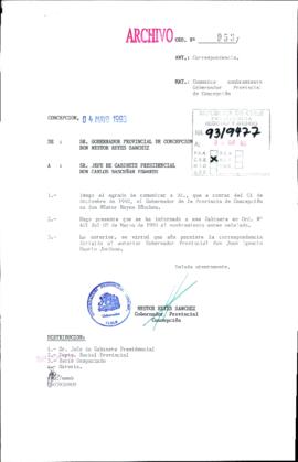 [Orden N° 953 de la Gobernación Provincial de Concepción]