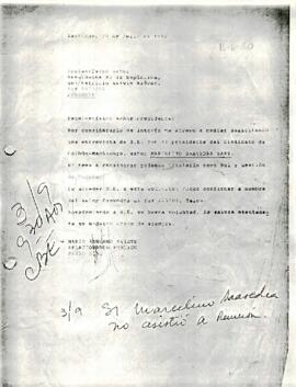 Solicitan audiencia el Presidente del Sindicato de Colbún-Machicura en 1992