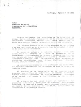 [Carta de Comité de Estudiantes en defensa de los Derechos Humanos en que manifiestan molestia po...