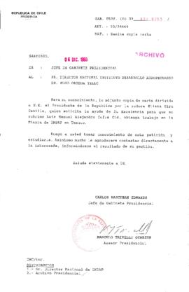 [Oficio Gab. Pres. Ord. N° 6265  de Jefe de Gabinete Presidencial, remite copia de carta que se indica]