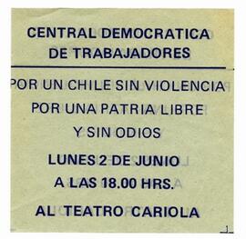 Por un Chile sin violencia, por una patria libre y sin odios