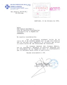 [Carta del Colegio Médico de Chile]