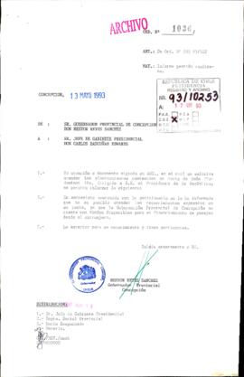 [Orden N° 1036 de la Gobernación Provincial de Concepción]