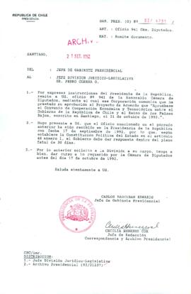 [Oficio Ord. N° 4791 de Jefe de Gabinete Presidencial, remite documento]