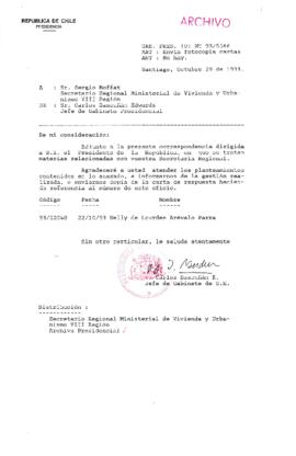 [Oficio Gab. Pres. Ord. N° 5366 de  Jefe de Gabinete Presidencial, remite copia de carta que se indica]