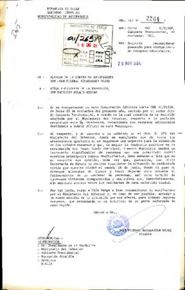 [Carta del Alcalde la Comuna de Antofagasta dirigida al Presidente Patricio Aylwin, referente a otorgamiento de recursos adicionales]