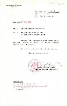 [Carta del Jefe de Gabinete Presidencial al Ministro de Agricultura]
