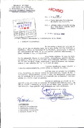 [Carta del Alcalde Subrogante de la Municipalidad de La Granja dirigida al Jefe de Gabinete Presidencial]