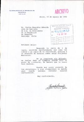 [Carta del Embajador de la República de Venezuela]