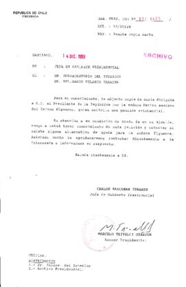 [Oficio Gab. Pres. Ord. N° 6405 de Jefe de Gabinete Presidencial, remite copia de carta que se indica]
