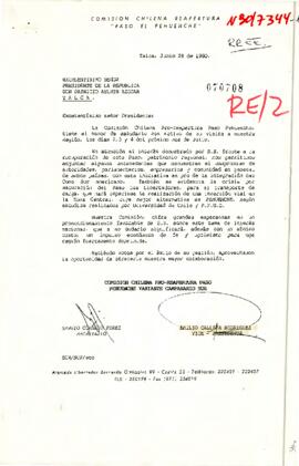 [Carta de Comisión Chilena Pro-reapertura Paso Pehuenche]