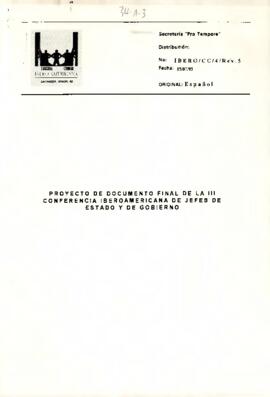 Proyecto de Documento Final III Conferencia Iberoamericana de Jefes de Estado y Gobierno