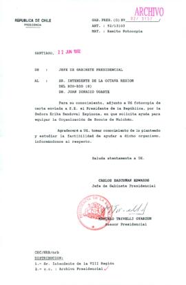 [Carta del Jefe de Gabinete de la Presidencia a Intendente (S) de la VIII Región]