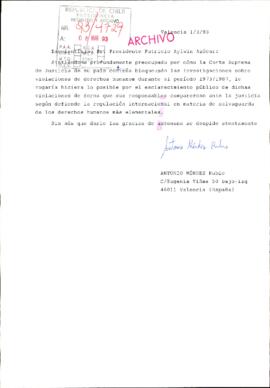 [Carta por petición de Justicia por violaciones a los DDHH durante la Dictadura Militar]