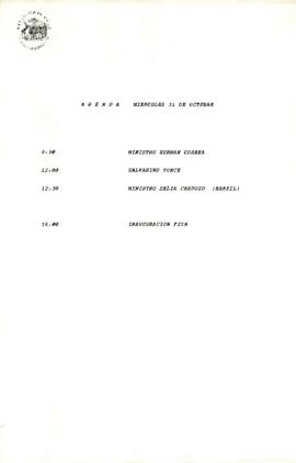 Agenda del 31 de Octubre de 1990