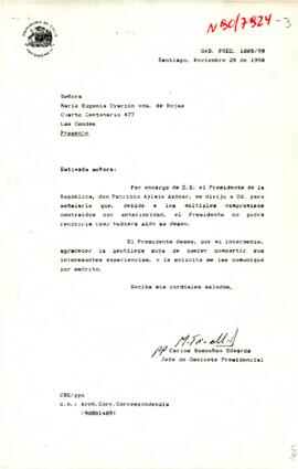 [Carta de Presidencia dirigida a María Eugenia Oyarzún]