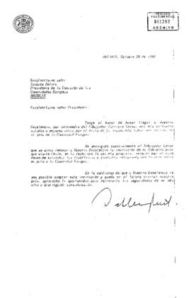[Carta de S.E El Presidente Patricio Aylwin a Presidente de la Comisión de las Comunidades Europeas]