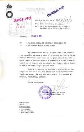 [Oficio DGDR/D.A./SD.S.C. (0) N° 226/73/6 de Director General de DIGEDER. remite copia de respuesta que se indica]