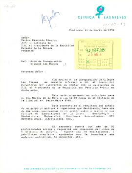 Carta del Presidente del Directorio de Clínica Las Nieves