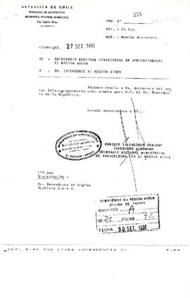 [Carta del secretario Regional Ministerial de Agricultura XI región Aisén]