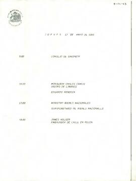 Programa Jueves 13 de Mayo de 1993.