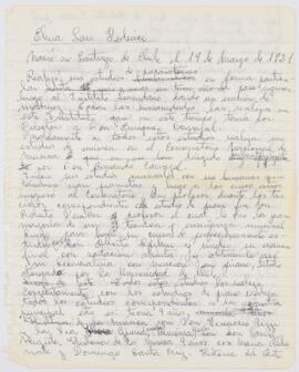 Currículum Vitae manuscrito de Elvira Savi