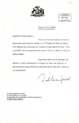 [Carta al presidente de los Estados Unidos Mexicanos]