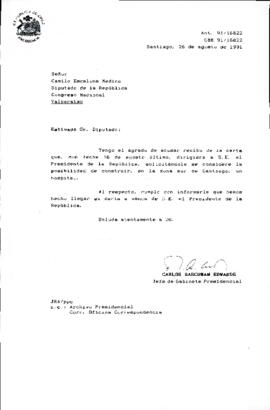 [Carta de respuesta del Jefe de Gabinete Presidencial dirigida al Diputado Camilo Escalona]