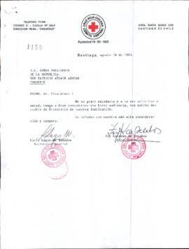 [Carta de la Cruz Roja Chile en donde confirma su nuevo directorio y piden solicitud de audiencia]