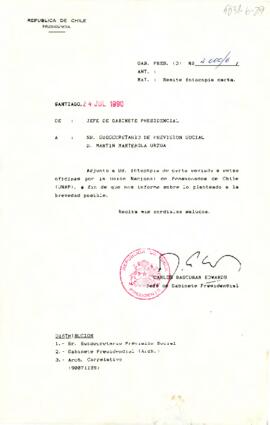 [Se remite carta de UNAP Chile a Subsecretario de Previsión Social]