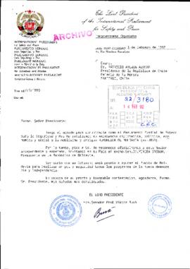 [Carta de Parlamento Internacional solicitando reconocimiento de República de Monadavia]