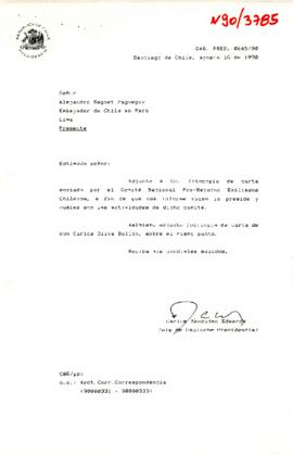 [Envío de fotocopia de carta enviada por el Comité Nacional Pro-Retorno Exiliados Chilenos].