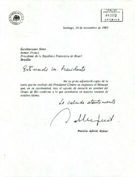 [Carta dirigida al Presidente de Brasil]