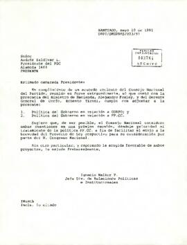 [Carta dirigida a Andrés Zaldívar sobre políticas de CORFO]